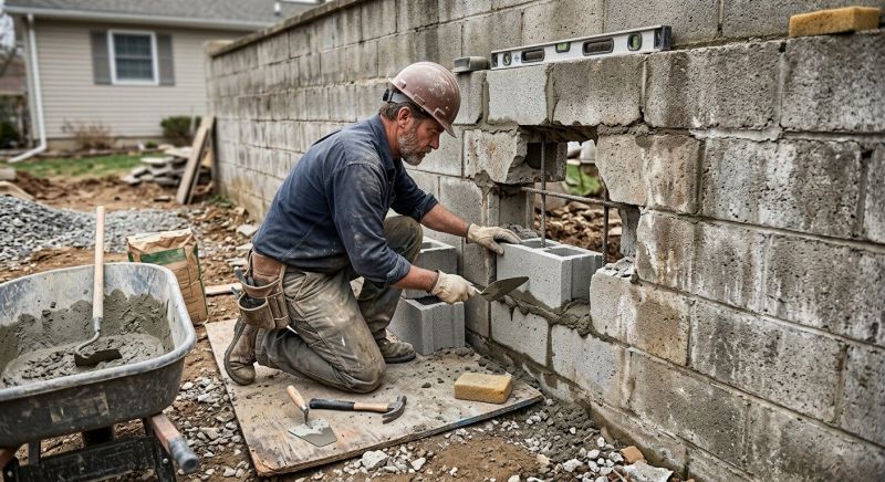 Block Wall Repair in Wixom, MI
