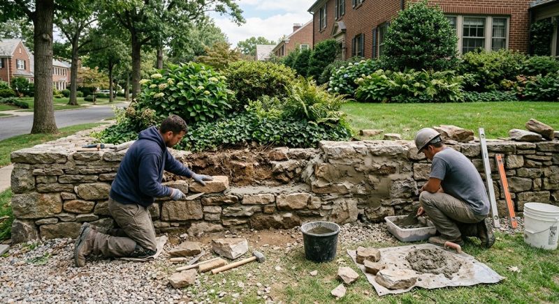 Brick Retaining Wall Repair in Howell, MI