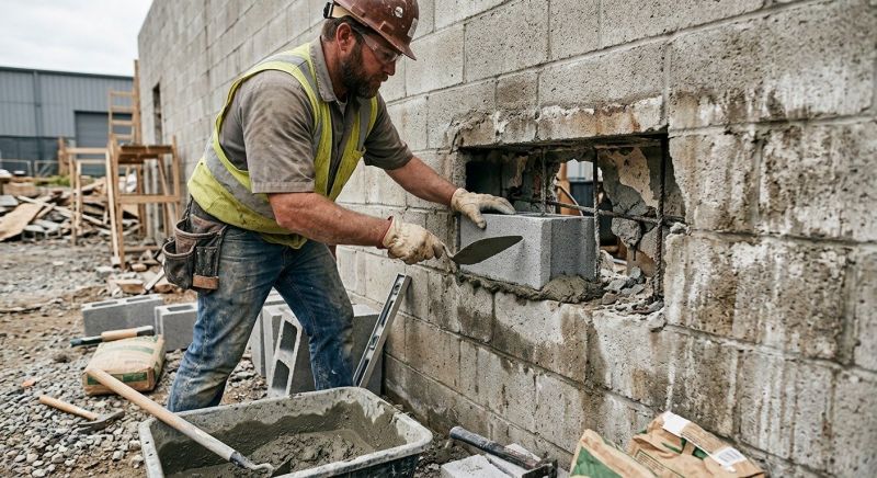 Cinder Block Wall Repair in Ann Arbor, MI