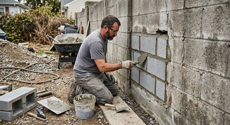 Cinder Block Wall Repair in Fowlerville, MI