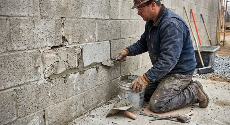 Concrete Block Repair in Holly, MI