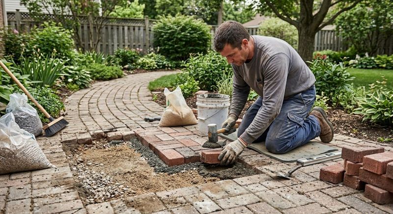 Entryway Brick Repair in Howell, MI
