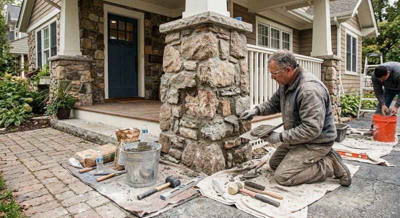 Stone Column Repair in Howell, MI