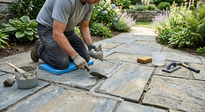 Stone Walkway Repair in Howell, MI